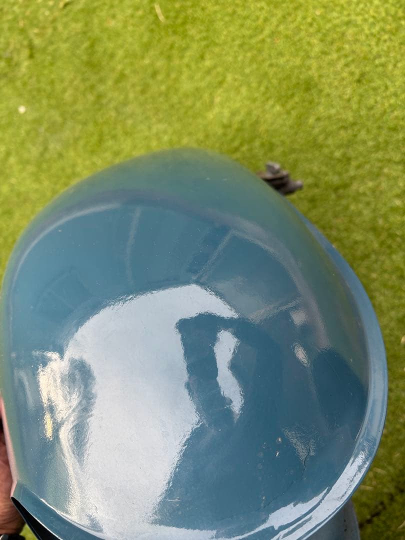 ダークブルー金属タンク 手動バルブ付き