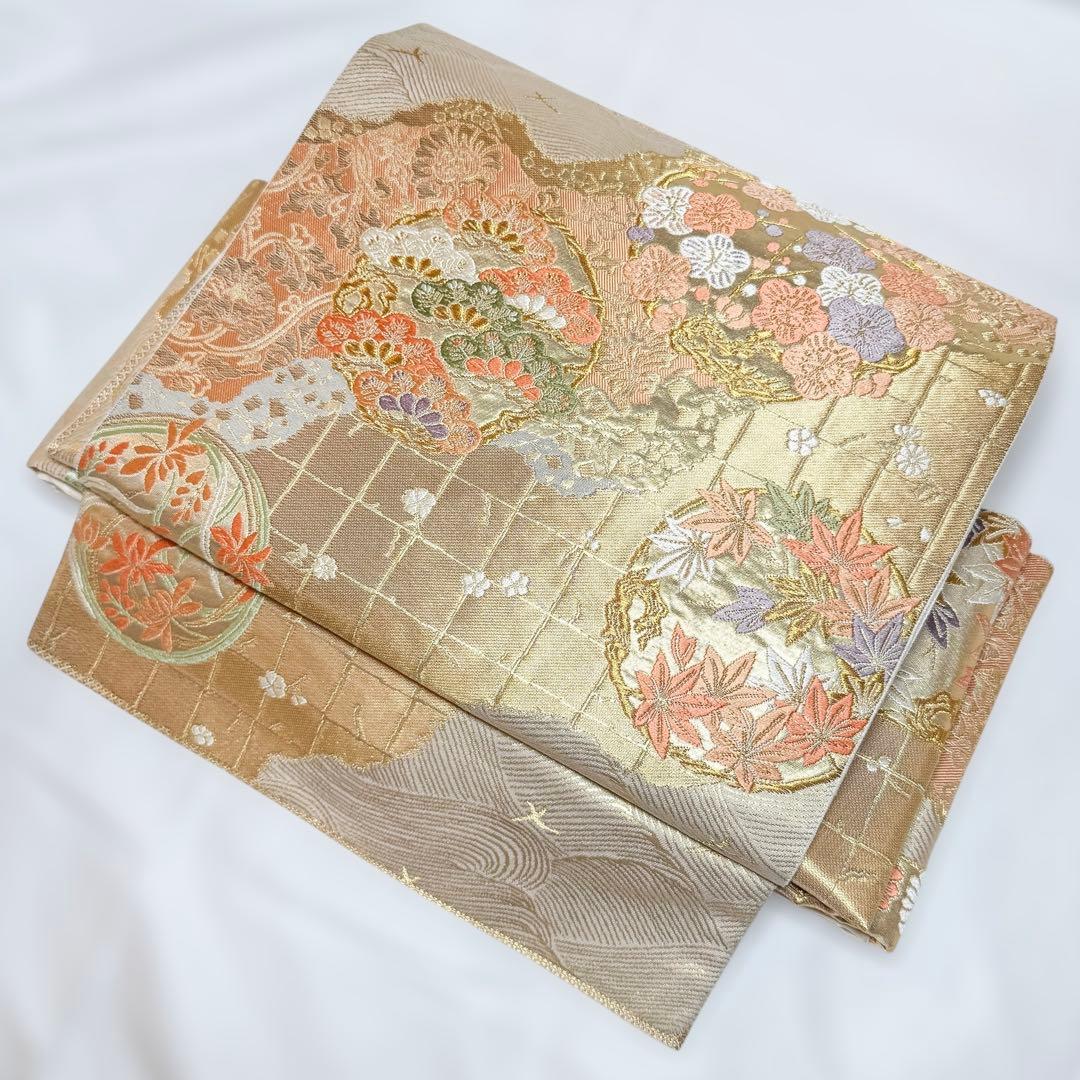 やっこ様 一体型 ワンタッチ帯 作り帯 マジックテープ 豪華 袋帯 二重太鼓