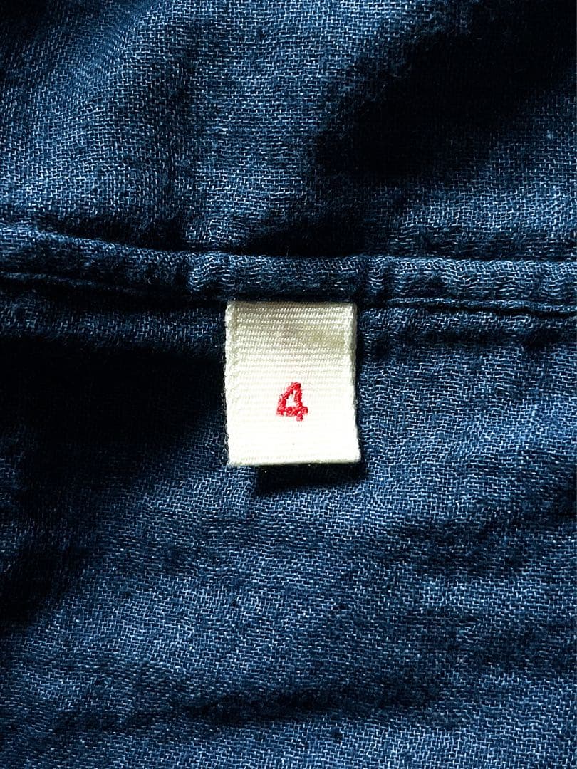 【45R】45rpm 綿100% インディゴ二重ガーゼシャツ 内ポケット 4