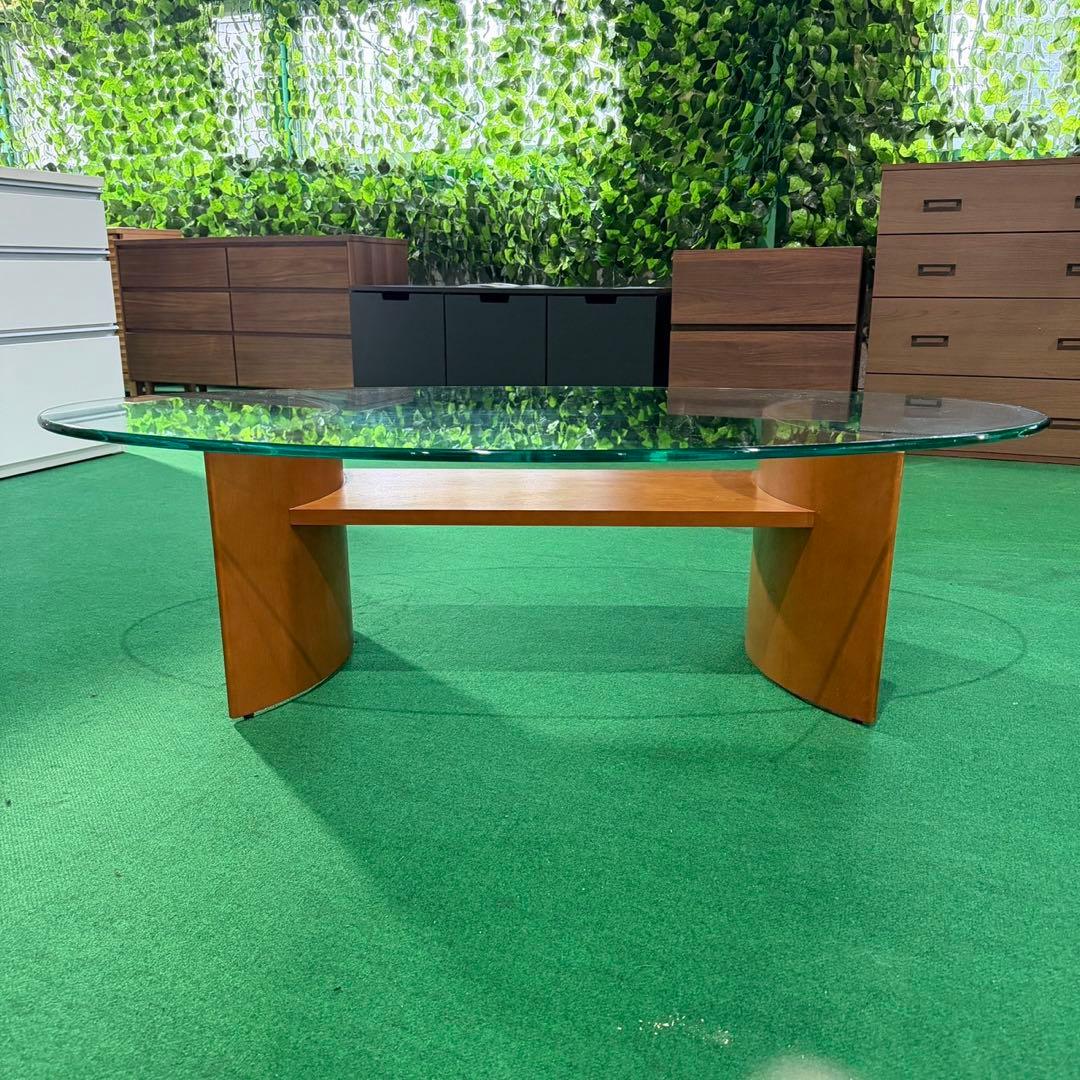 HUKLA ガラス センターテーブル モダン 楕円形 M015