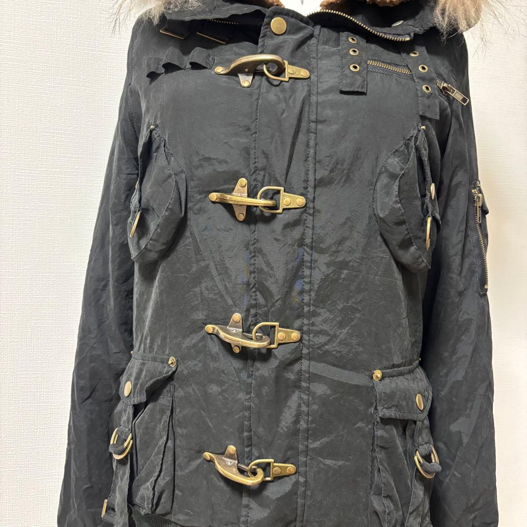 値下げ◎y2k グランジ ファイヤーマン ファーベスト付き モッズコート