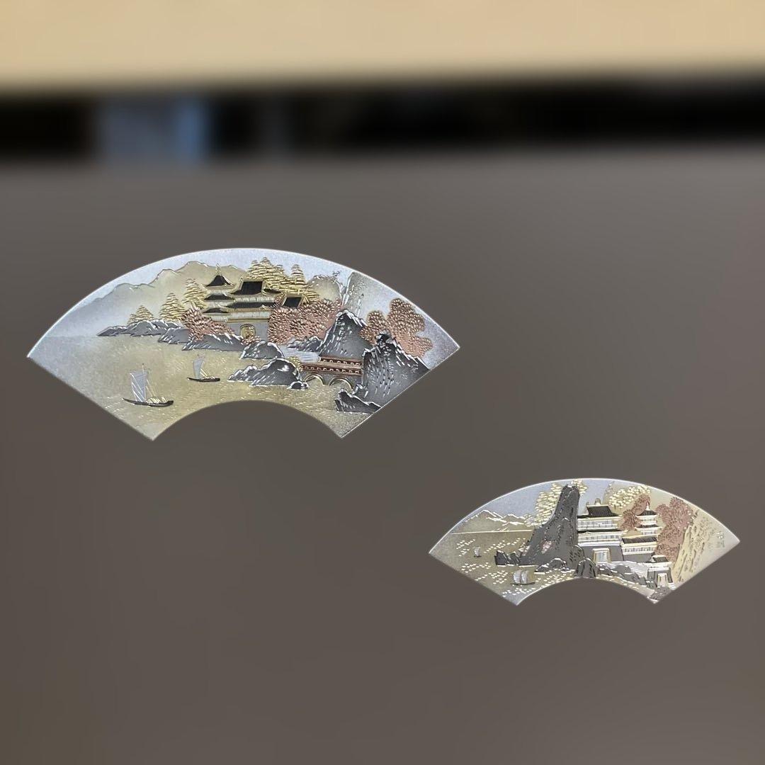 最終価格⭐️三月屏風15号 美術謹製 石目塗り彫金仕立て