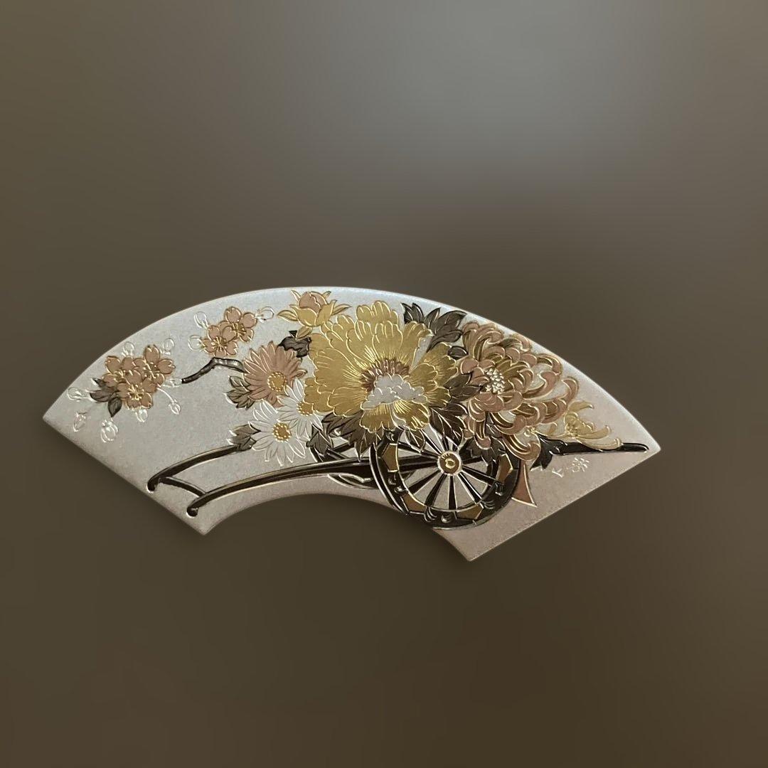 最終価格⭐️三月屏風15号 美術謹製 石目塗り彫金仕立て