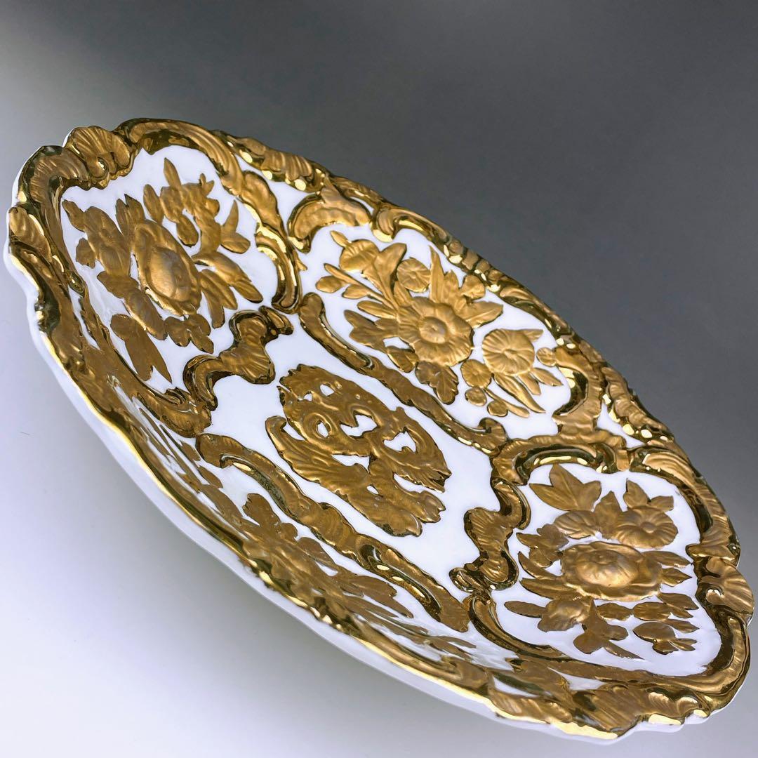 【大型】マイセン グランツゴールド風 キャビネット プレート 28.3cm 皿