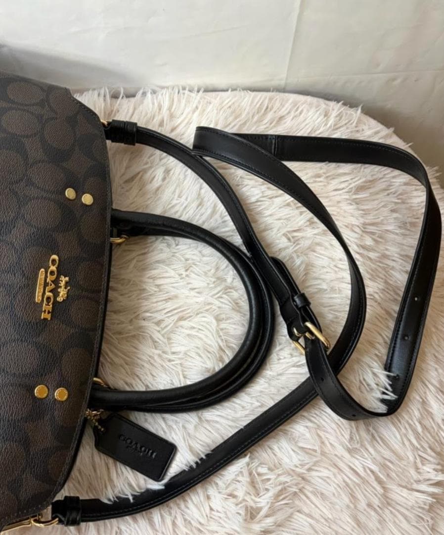 A*ん様 COACH コーチ F 91495 2WAY レザーシグネチャーハンド