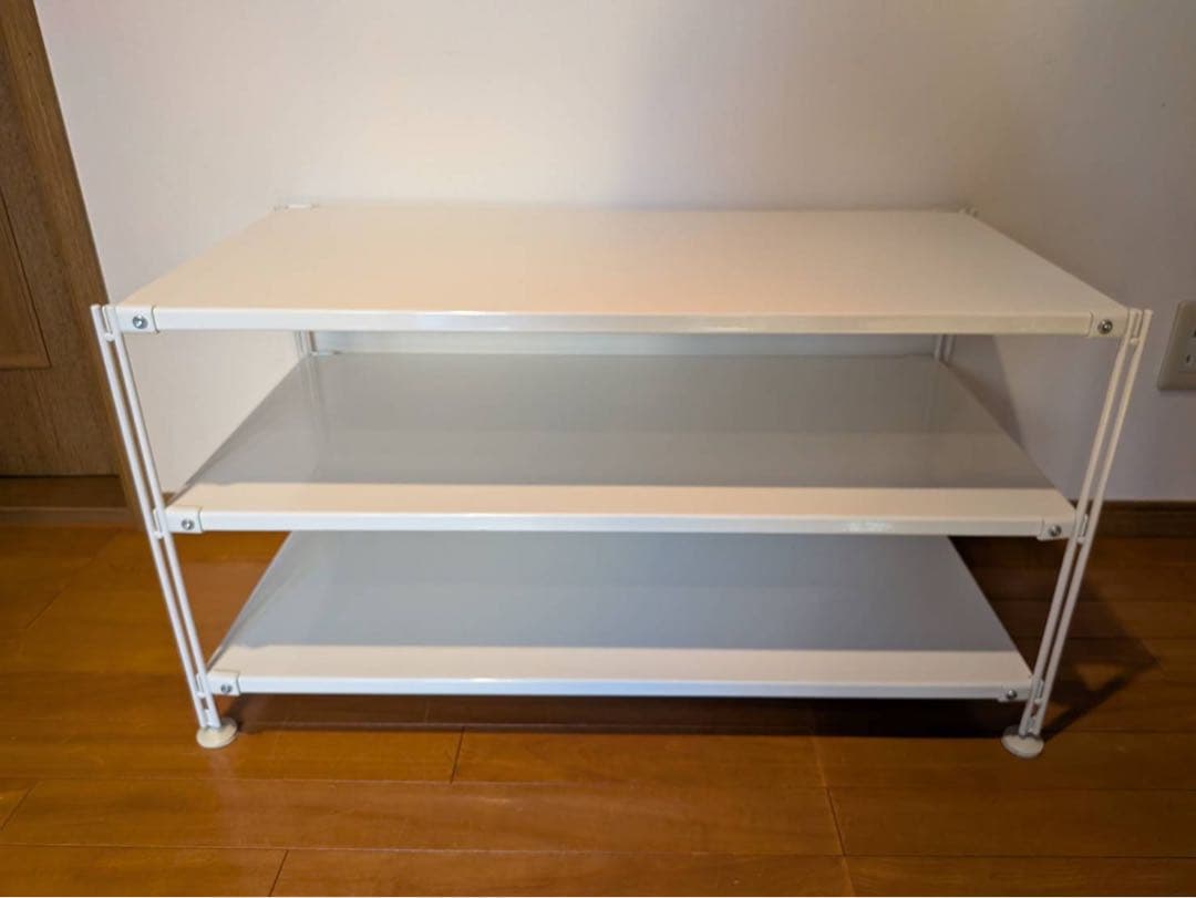 ■送料込■無印 スチールユニットシェルフライトグレースチール棚 ワイドロータイプ