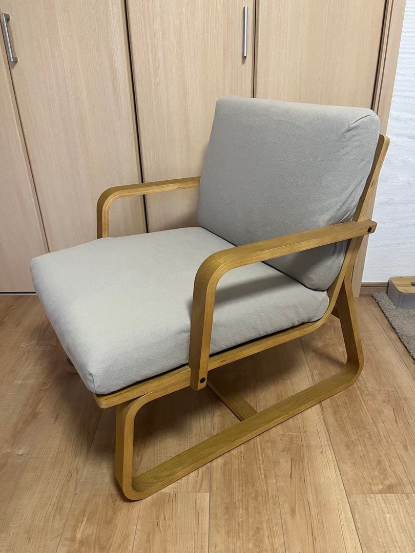 ※〜7日週末限定【超美品】無印オーク材 ソファチェア