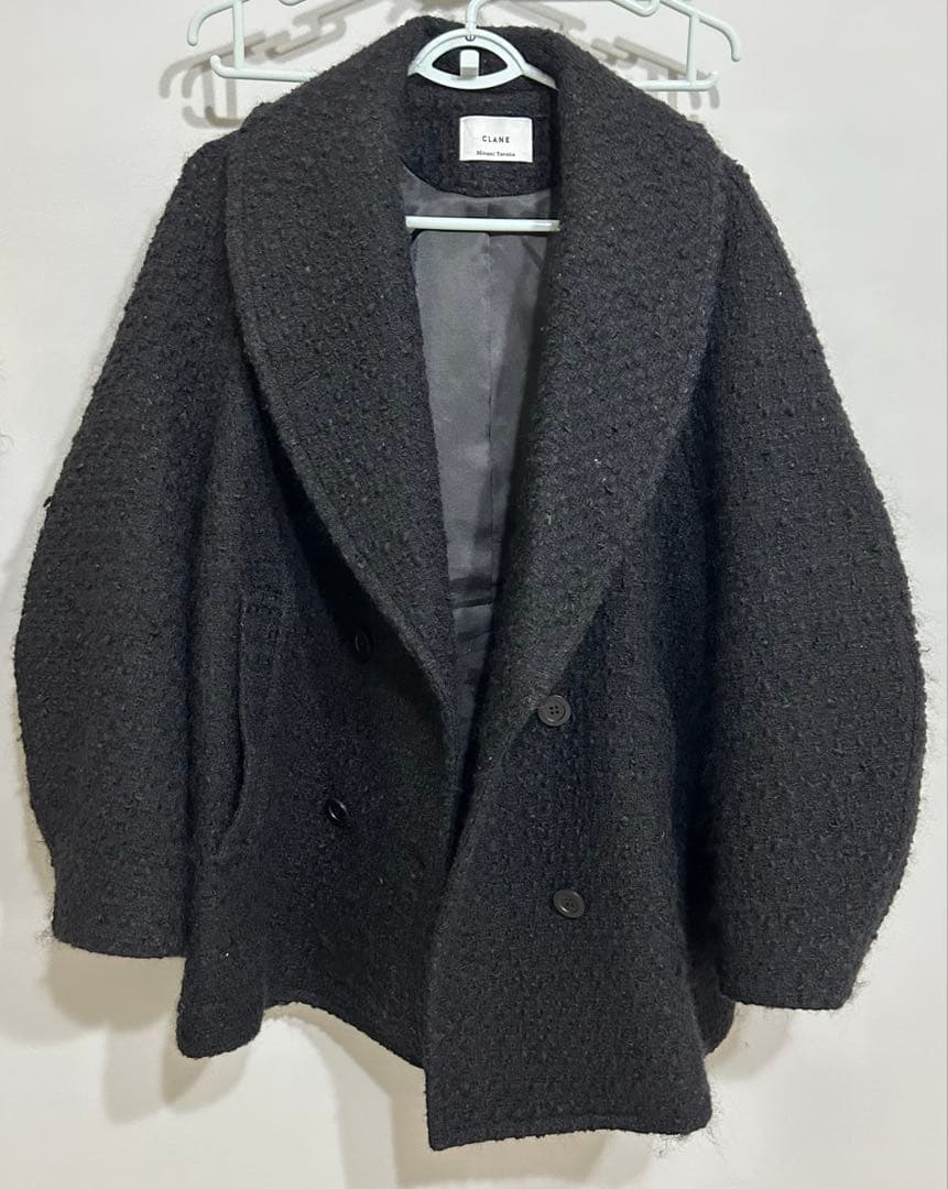 CLANE × Minami Tanakaツイードコートブラック
