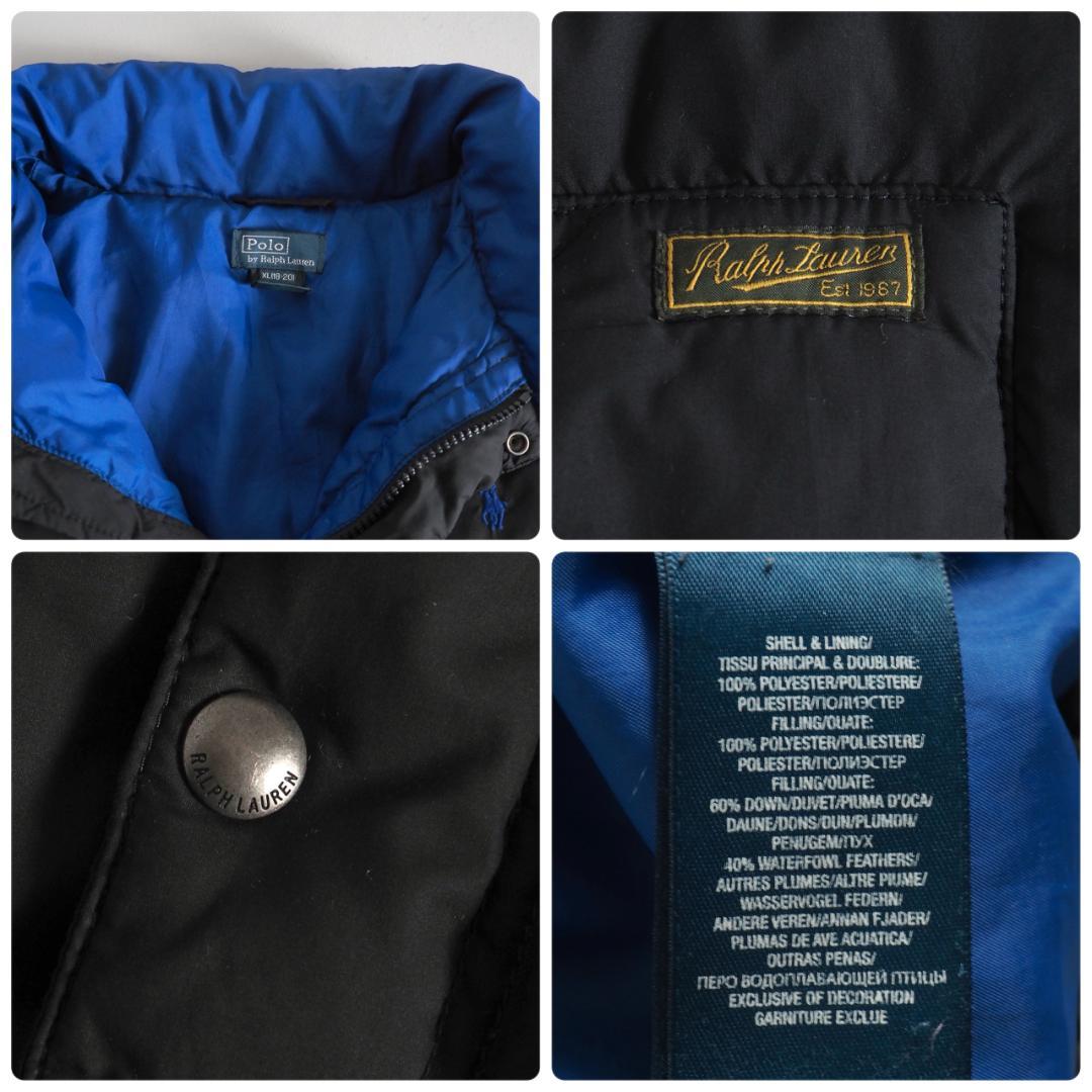 ラルフローレン　ダウンジャケット　肉厚　ブラック　青ポニー　美品