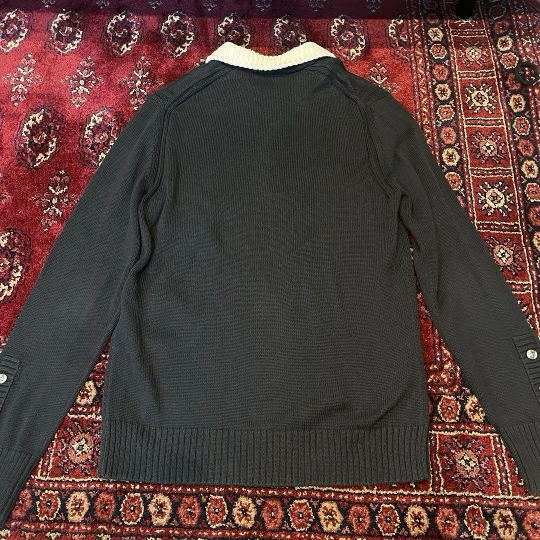 廃盤 バーバリー セーター　ニットM メンズ　長袖　刺繍　黒　BURBERRY