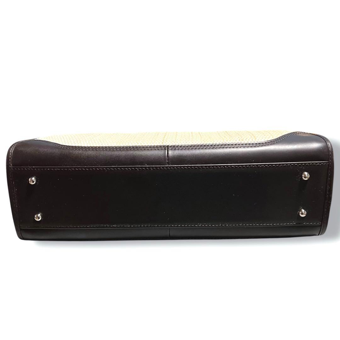 希少！❤️未使用品❤️BURBERRY バーバリー ハンドバッグ レザー ストロー