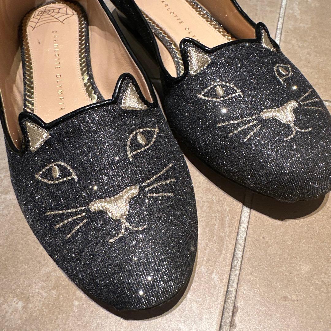 猫の顔デザイン フラットシューズ