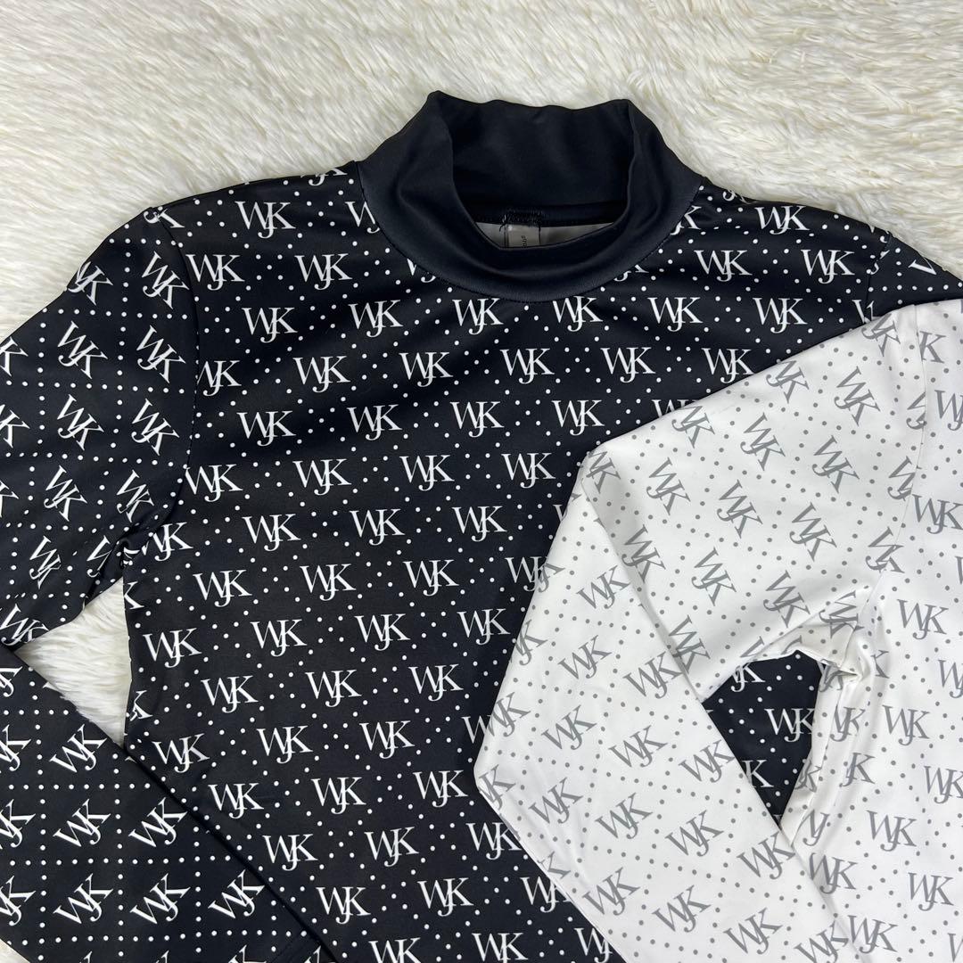 wjk wjkg ゴルフ カットソー モノグラム ハイネック モックネック