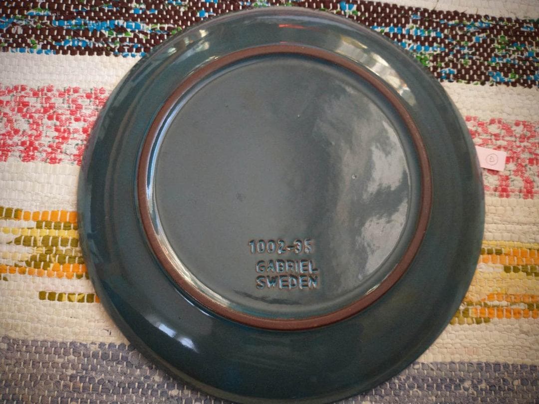 スウェーデン 北欧 GABRIEL ガブリエル釜 プレートD ターコイズブルー