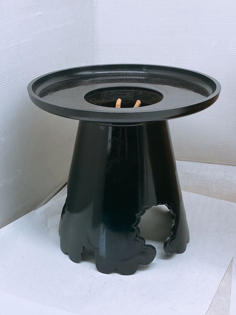 み*ん様 華道 花器 合金製 御玄猪（おげんちょ）芳幸造 在銘 黒色 金属製 生