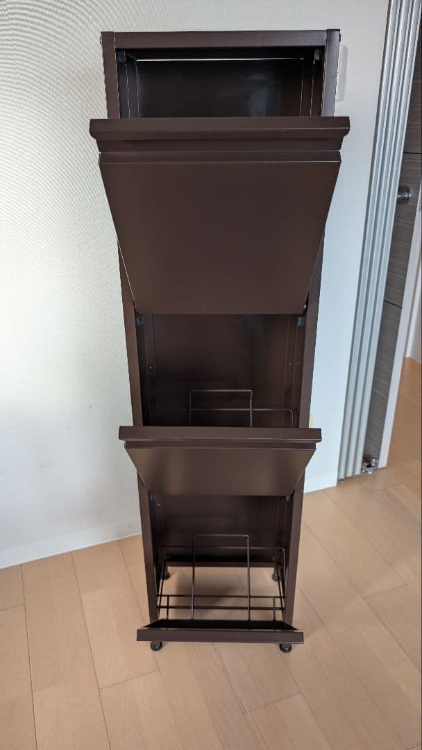 ダストボックス３段（３分別ゴミ箱）幅約34cm奥行約24.5cm高さ約127cm
