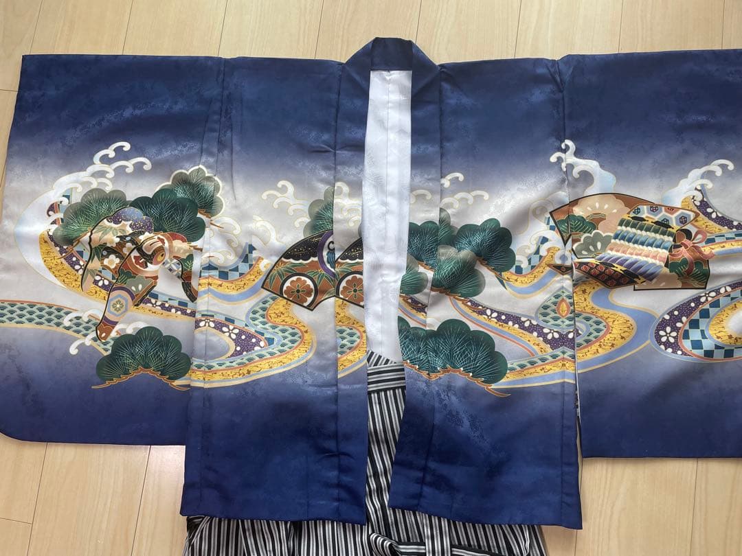 子供用着物セット 鷹デザイン 草履付き