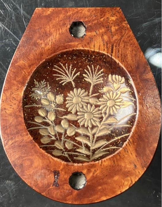 秋草蒔絵【 琵琶香合 中村孝也 28ｇ 】1点1941年 加賀蒔絵 塗師(参州)