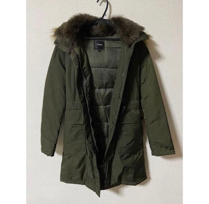 Theory ダウンコート カーキ