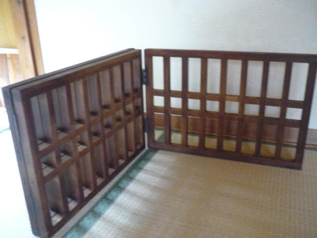 帳場格子（ごうし）三つ折り　時代物　商店帳場　仕切り・衝立