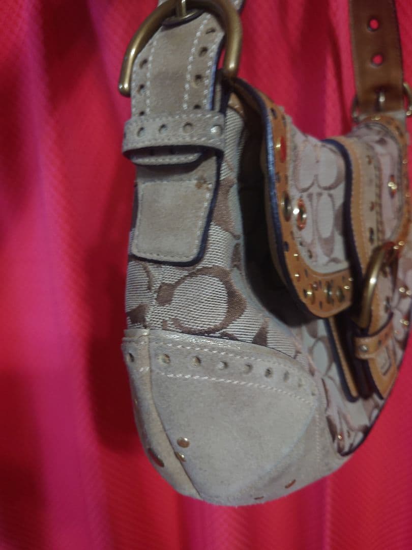 コーチ ショルダーバッグ　ハンドバッグ　スエードy2k