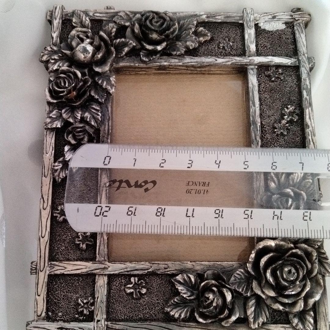 匿名配送、ビンテージ、シルバーローズ、フオトフレーム、美品、稀少品