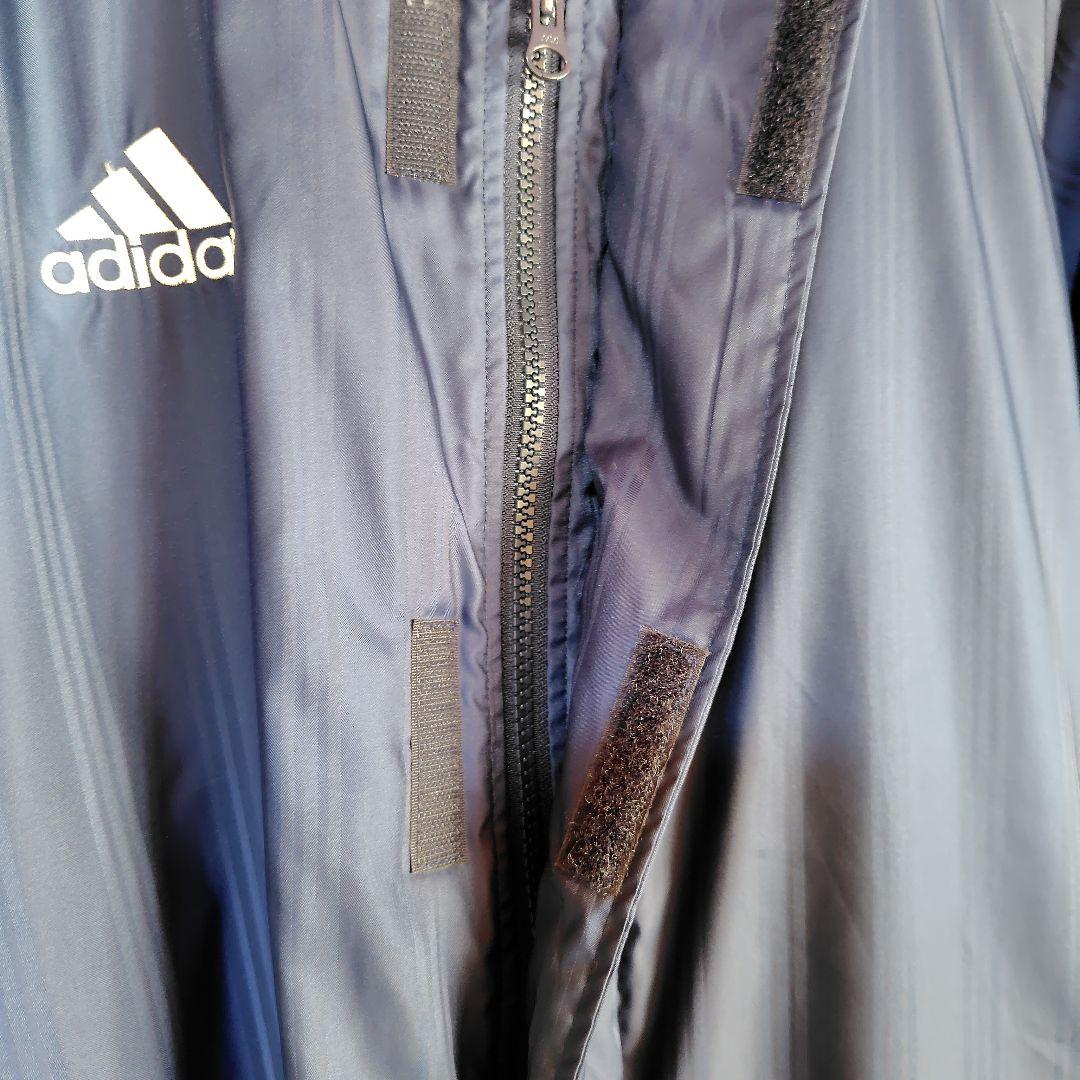 adidas フード付きベンチコート +10　ボア裏生地 紺　Lサイズ