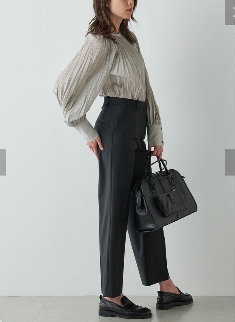 Whim Gazettコットンシルクテシボリブラウス