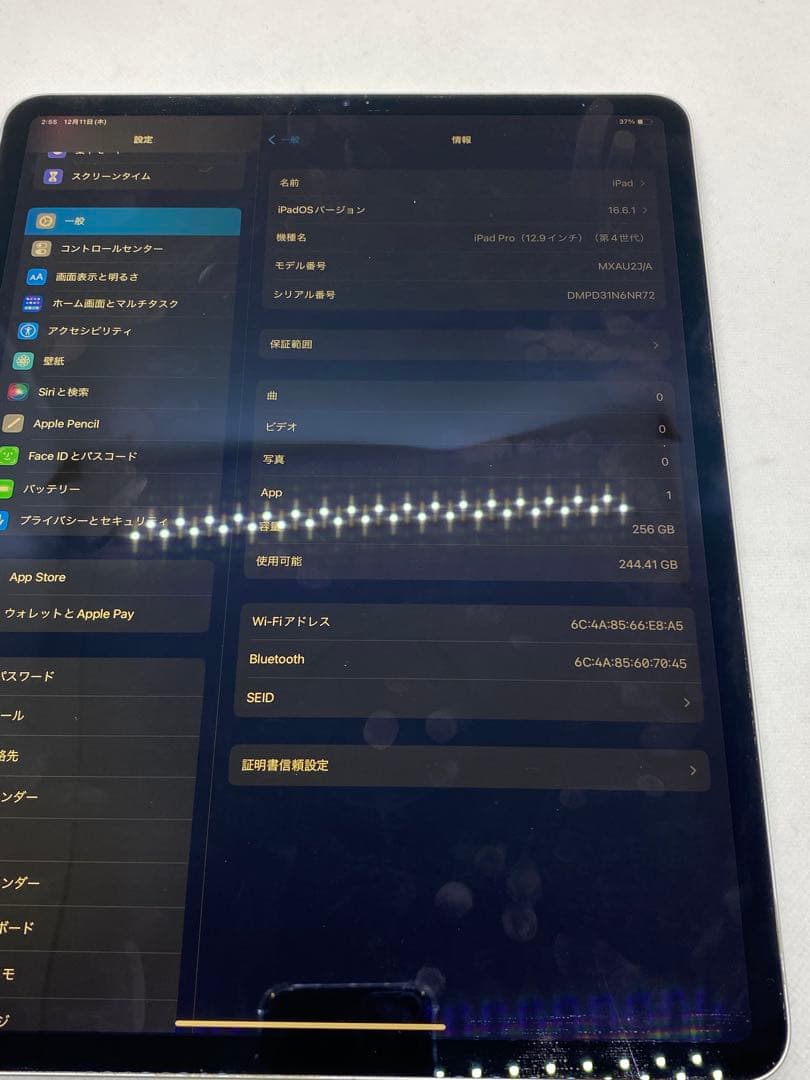 iPad Pro (12.9インチ) 第4世代 256GB 6NR72