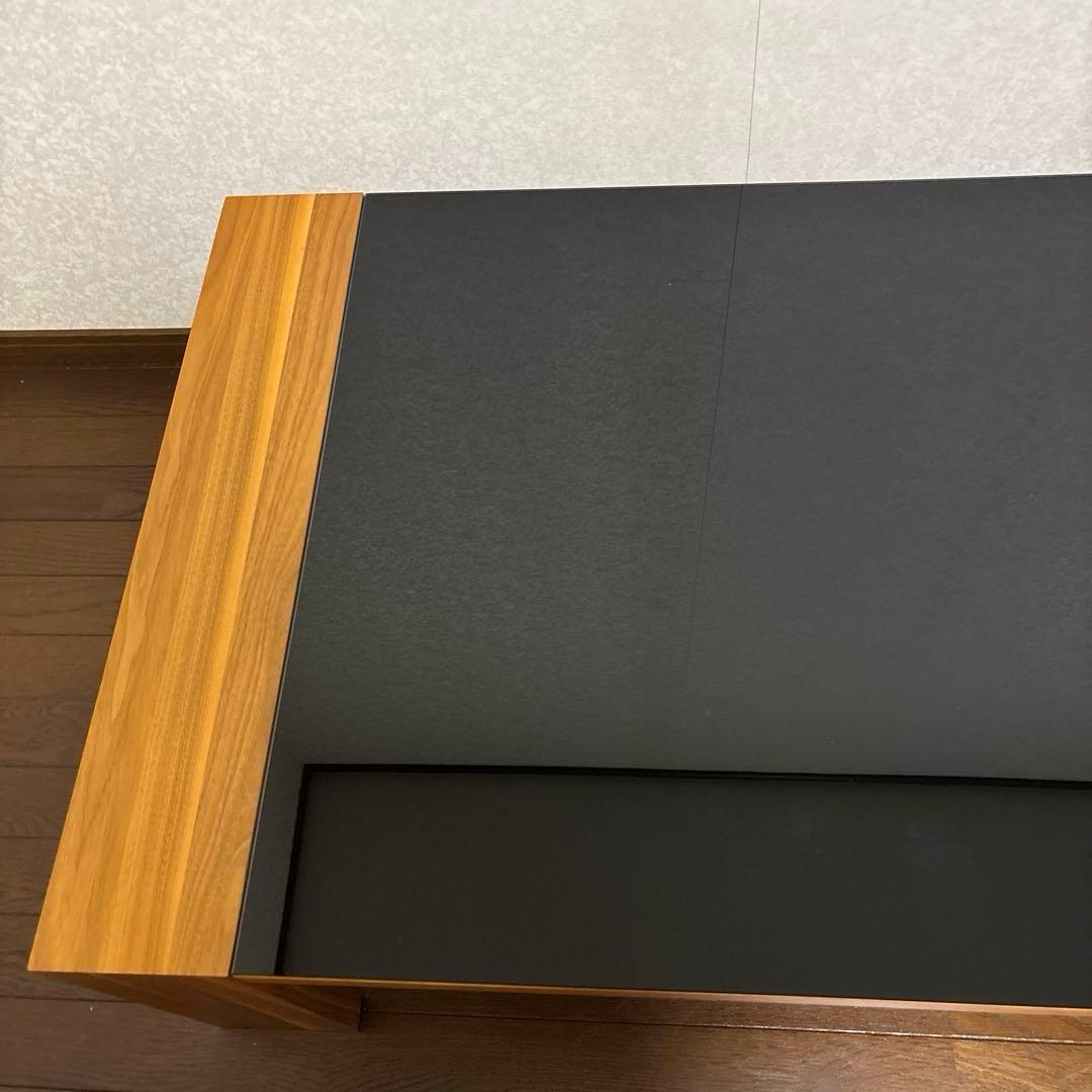 【美品】Hulsta ローテーブル ウォールナット ブラックガラス