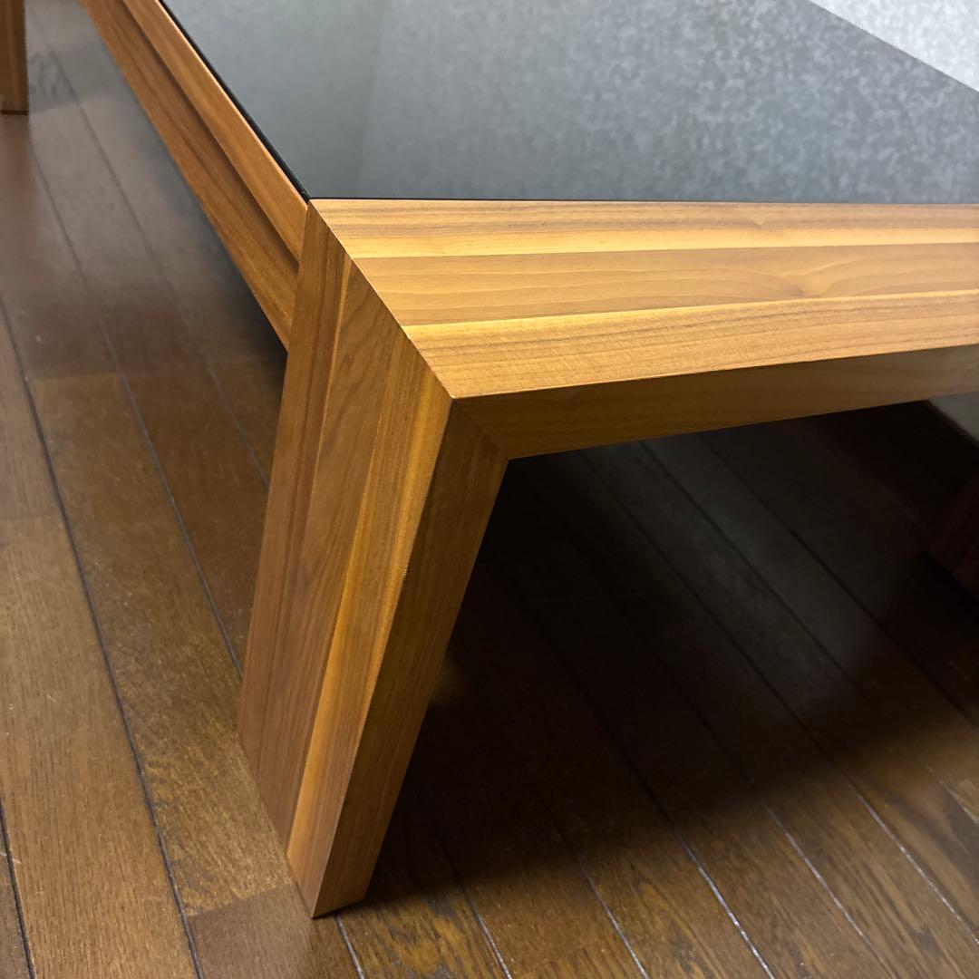 【美品】Hulsta ローテーブル ウォールナット ブラックガラス