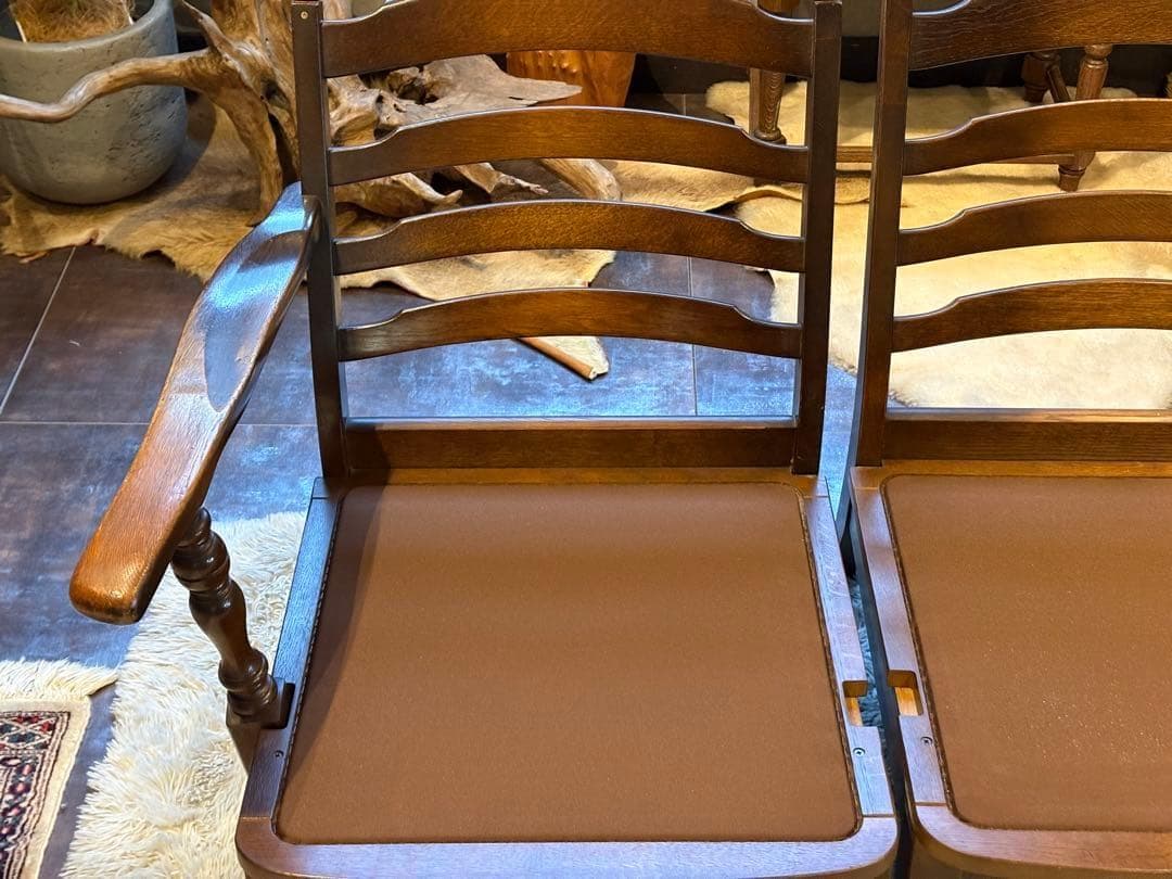 飛騨産業 キツツキマーク 3人掛けセパレートソファ オットマン ビンテージ RZ