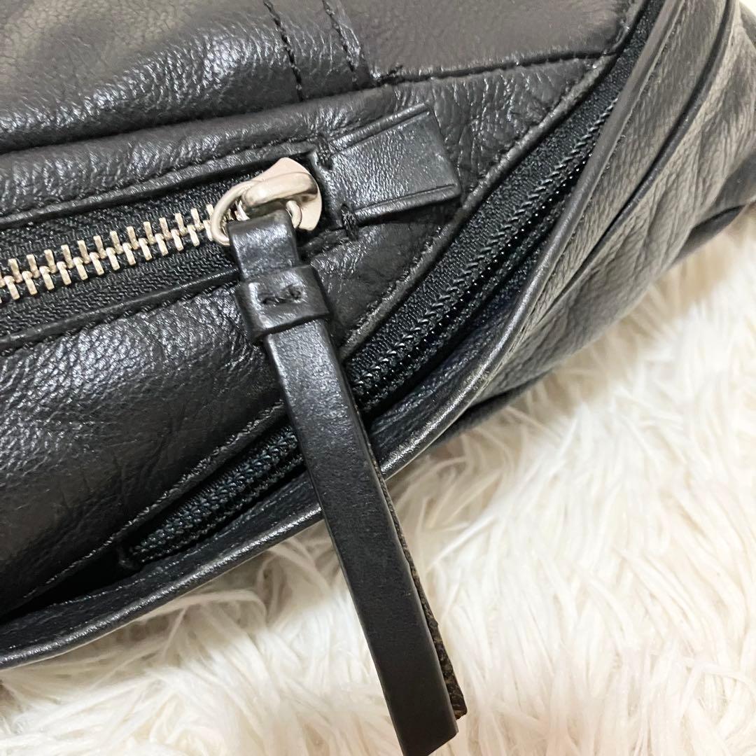 【美品】COACH ボディバッグ クロスボディ レザーブラック