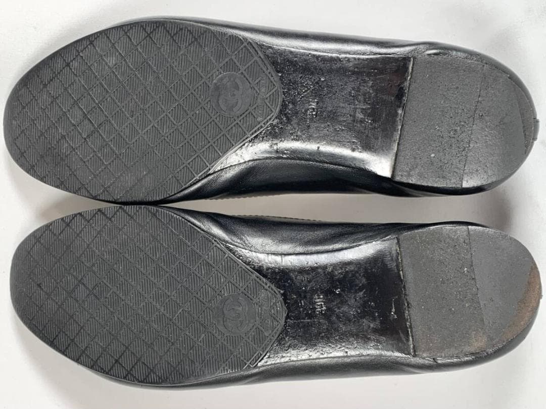 【正規】美品 シャネル CHANEL ココマーク レザー フラットシューズ 39