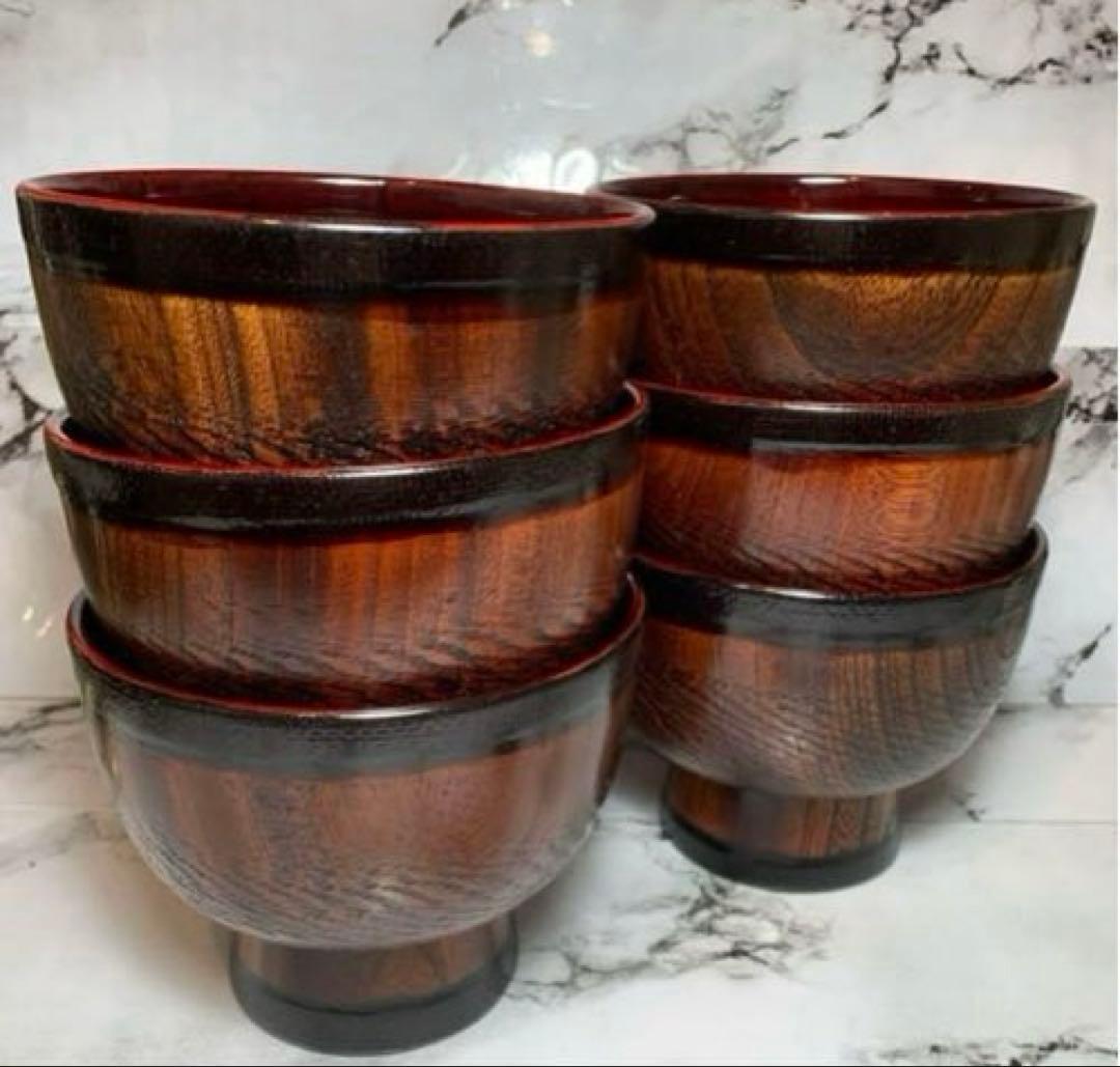 輪島塗 汁椀 木地呂　6客セット