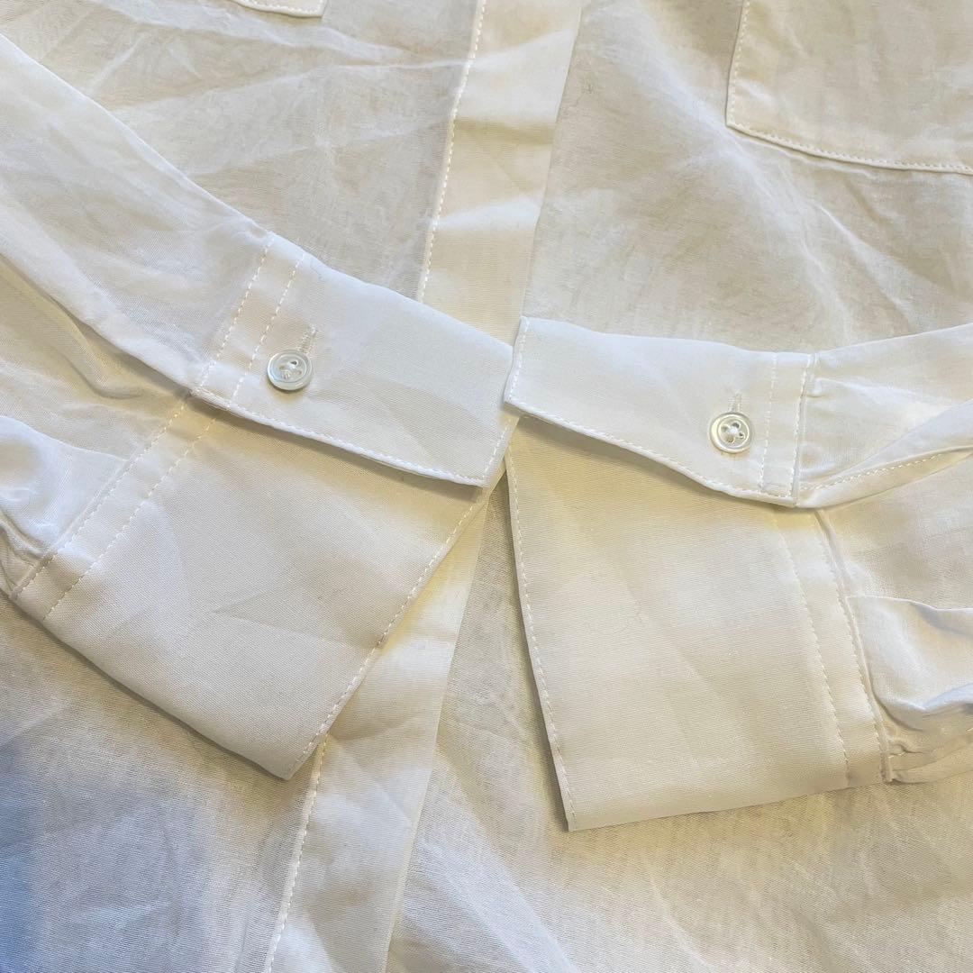 美品⭐︎soeju オーガニックコットンシアーシャツ　ホワイト　定価14,300円