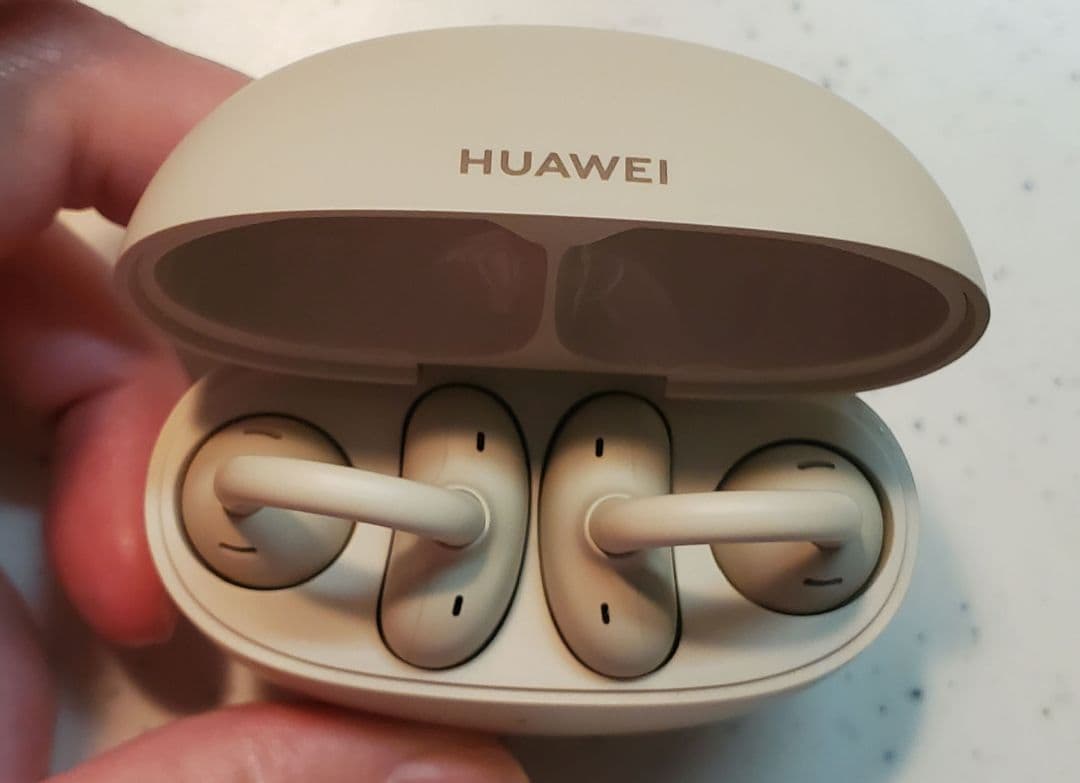 ➤美品HUAWEI FreeClip【ベージュ】オープン型ワイヤレスイヤホン