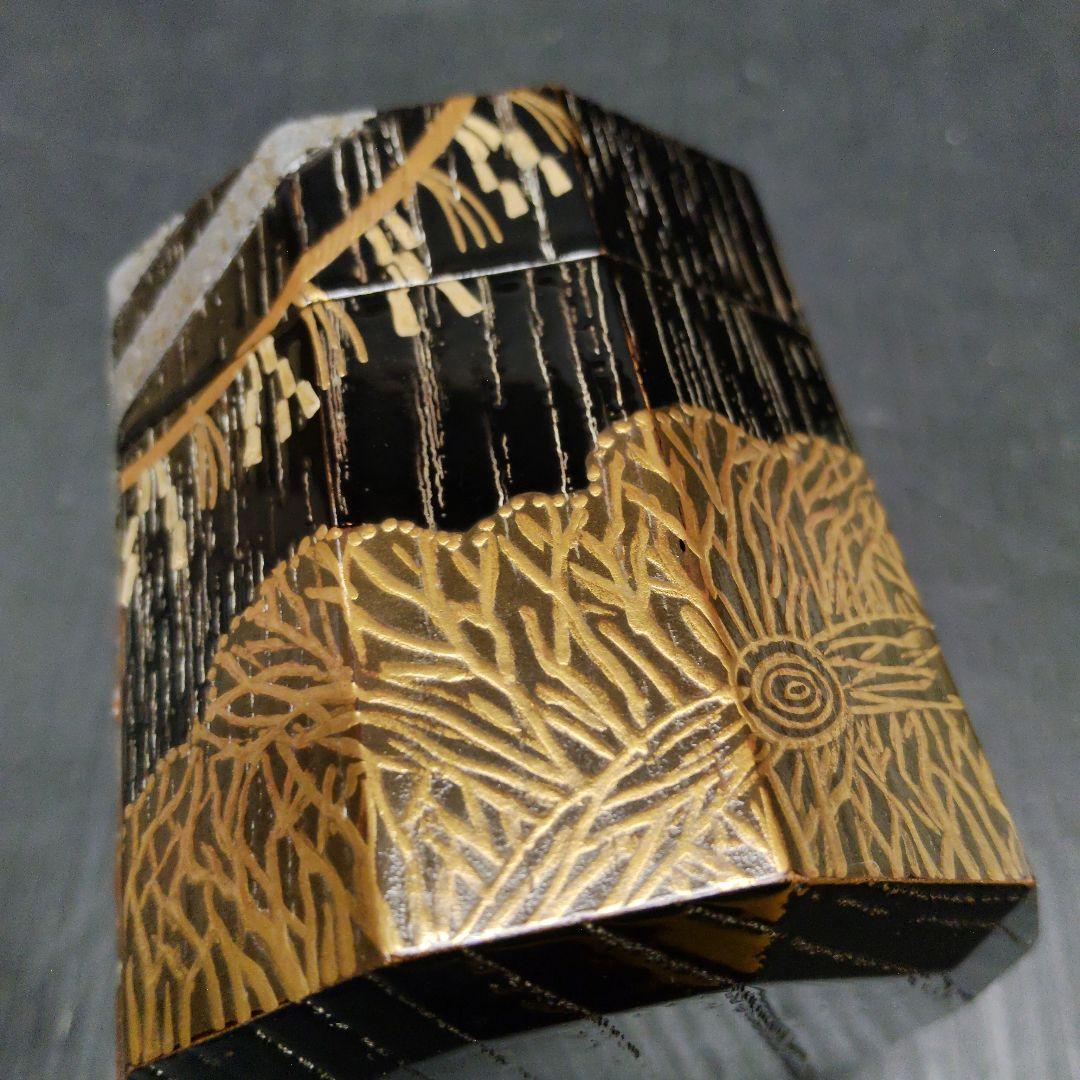 茶道具 高橋峯房 野々宮蒔絵 替茶器 十角棗 76