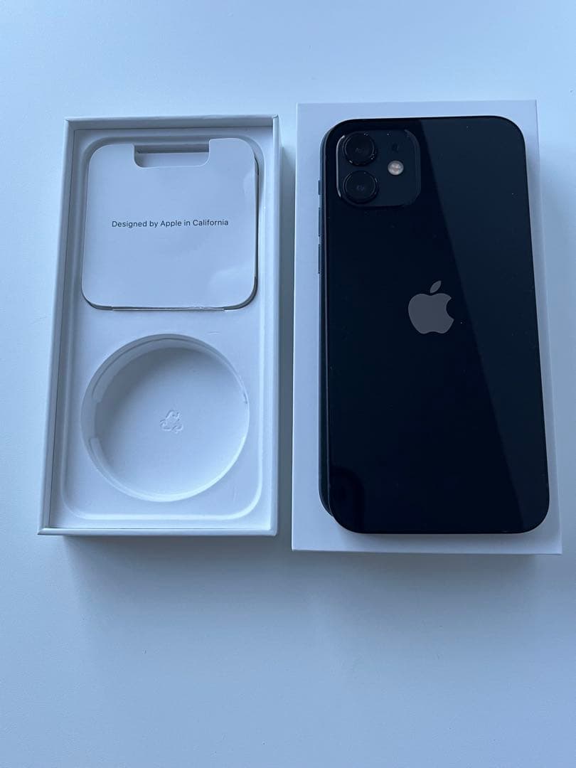 iPhone12 128GB simフリー ブラック本体 箱 iFaceケース