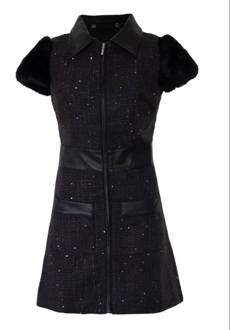 新品未使用　Randy 2wayカービーツイードワンピース ブラック　Sサイズ