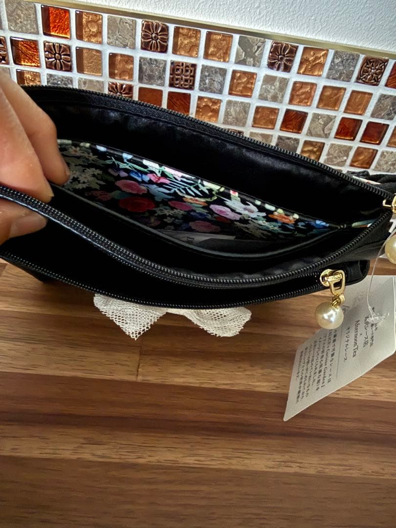 【未使用】アフタヌーンティー Alice✨バッグ ポーチ ディズニー 近沢レース