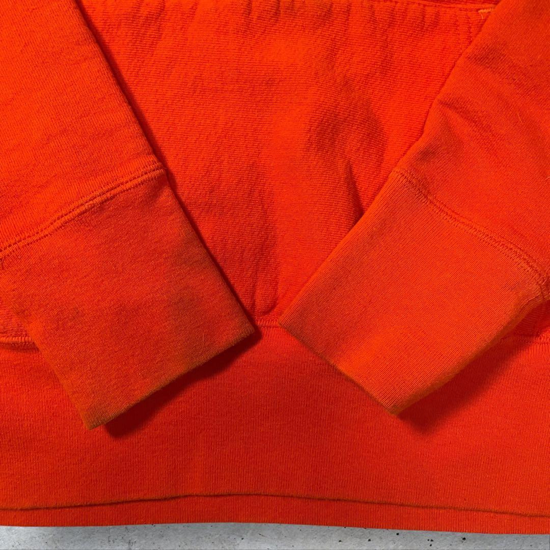 希少USA製CAMBER企業ロゴ入り肉厚プルオーバーフードスウェットXLオレンジ