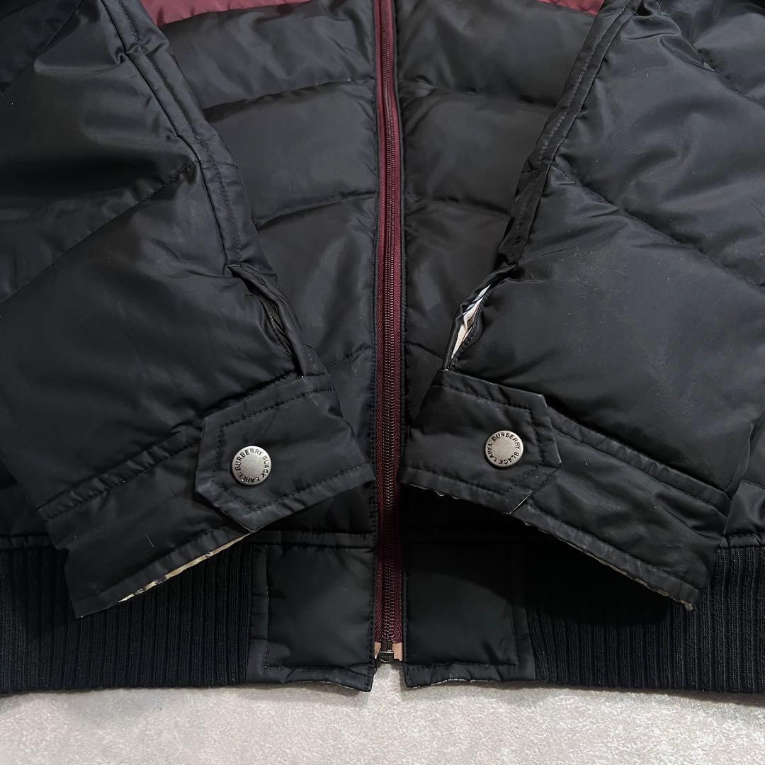 ア*】様 バーバリーブラックレーベル ダウンジャケット ノバチェック ラビットフ
