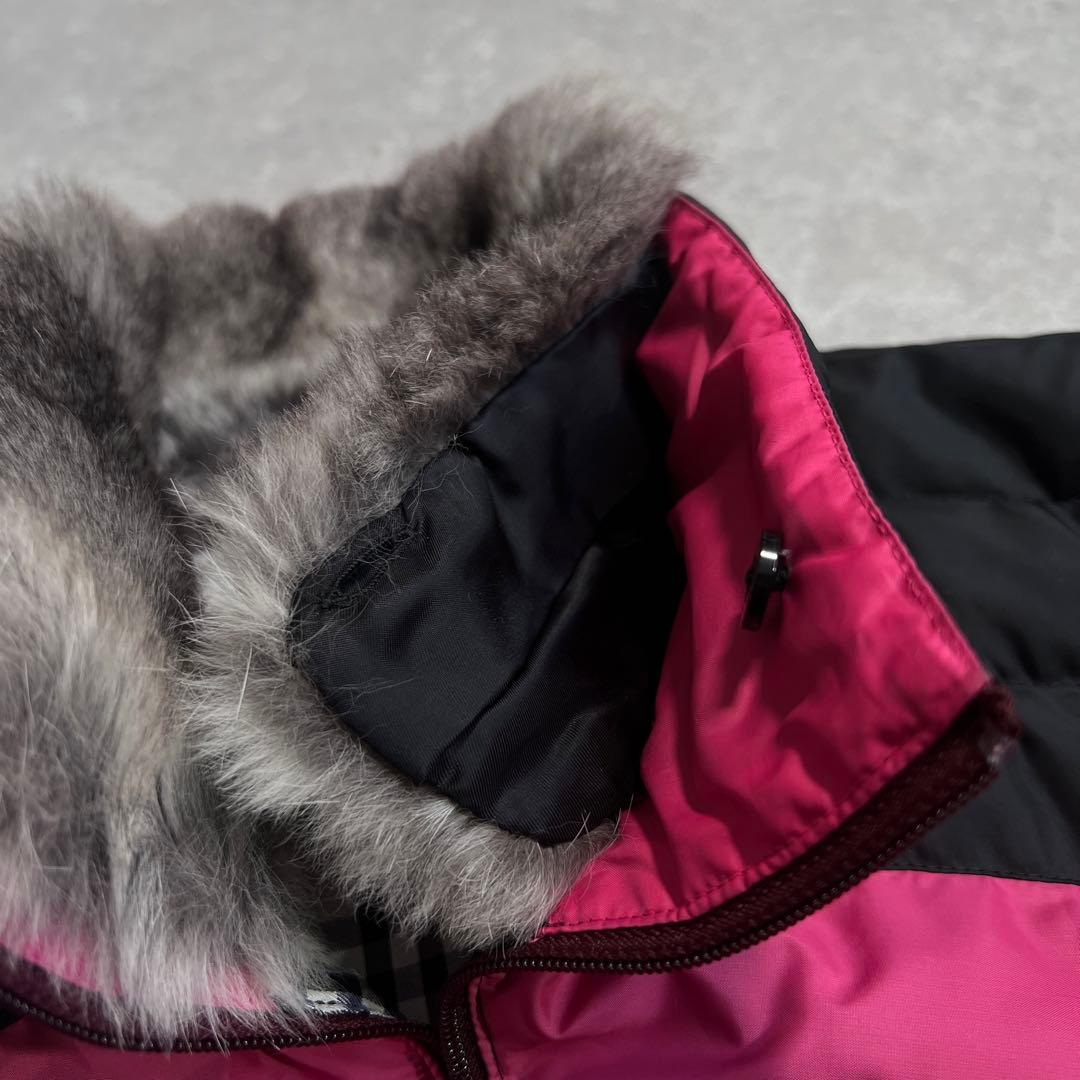 ア*】様 バーバリーブラックレーベル ダウンジャケット ノバチェック ラビットフ