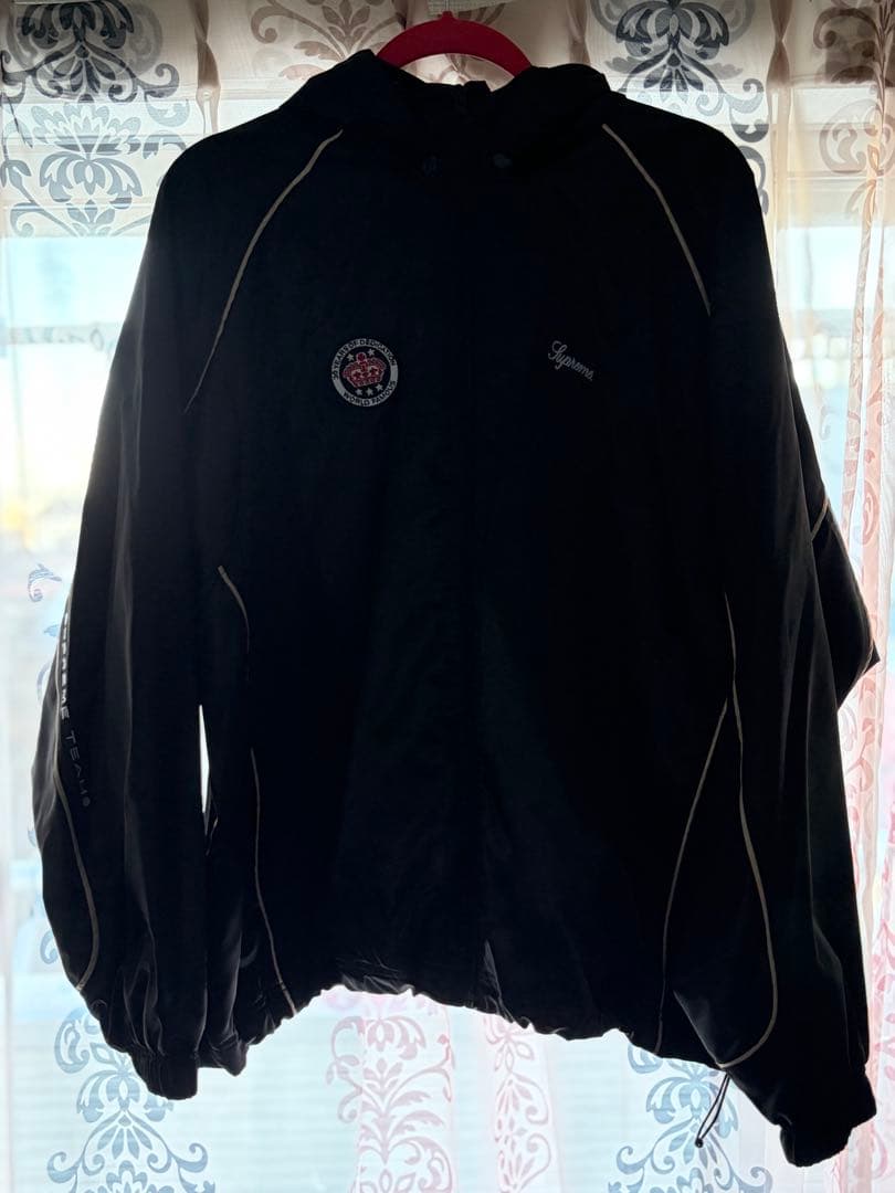 ジャケット・アウター Supreme Satin Hooded Track Jacket Black