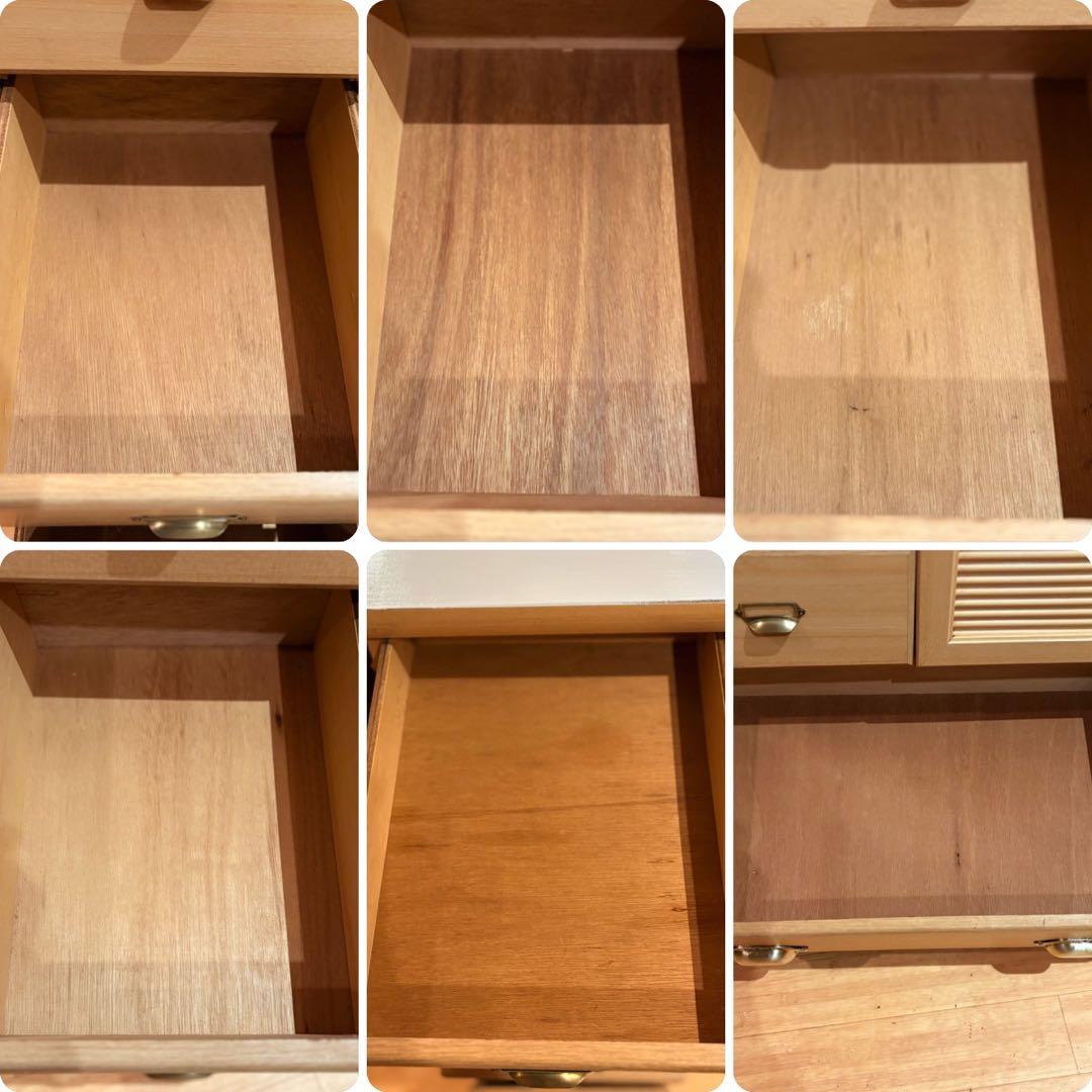 【 フランス 調 ビンテージ 木製 チェスト】真鍮取っ手 キャスター付き