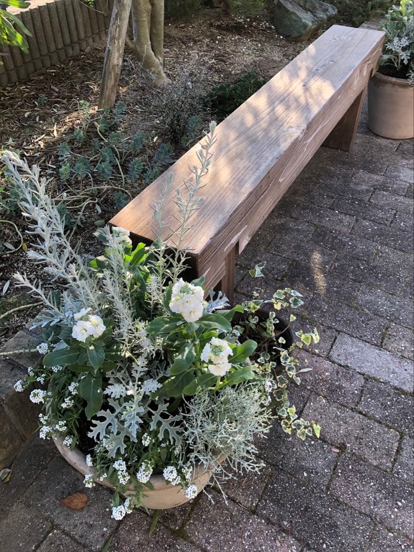 幅170cmフラワーガーデンどっしりベンチ☆防腐処理