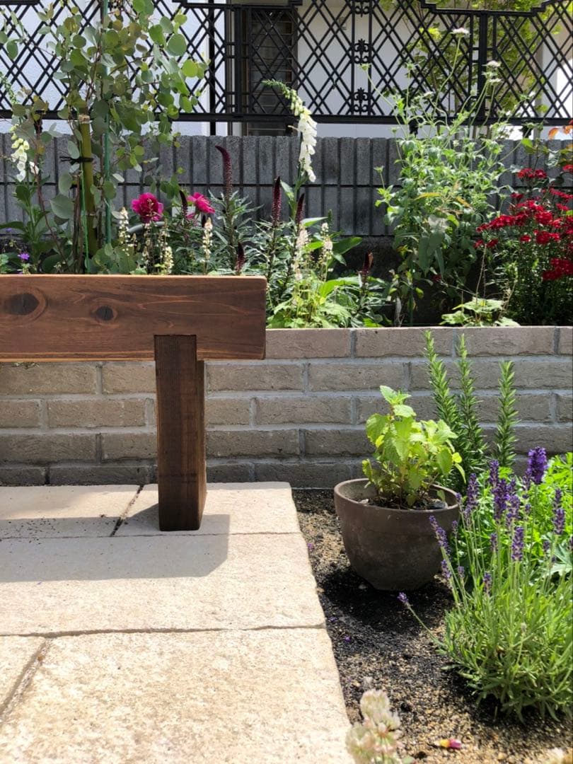 幅170cmフラワーガーデンどっしりベンチ☆防腐処理