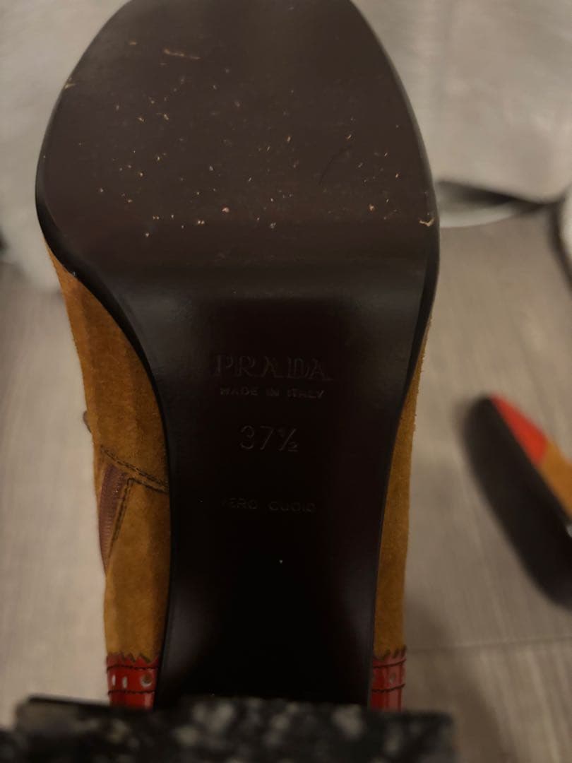 PRADA 1999年 ブーツカブトムシと落ち葉 24.5 プラダ