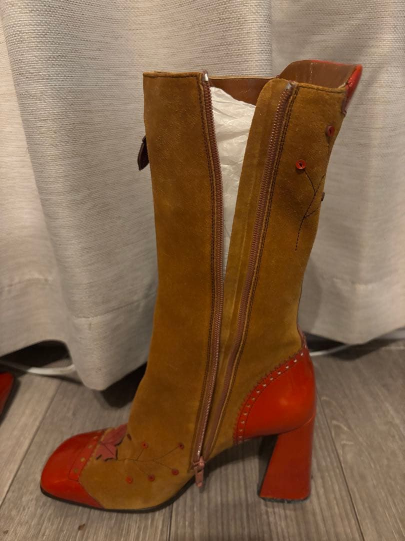 PRADA 1999年 ブーツカブトムシと落ち葉 24.5 プラダ